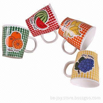 11oz porcelain mug with fruit design